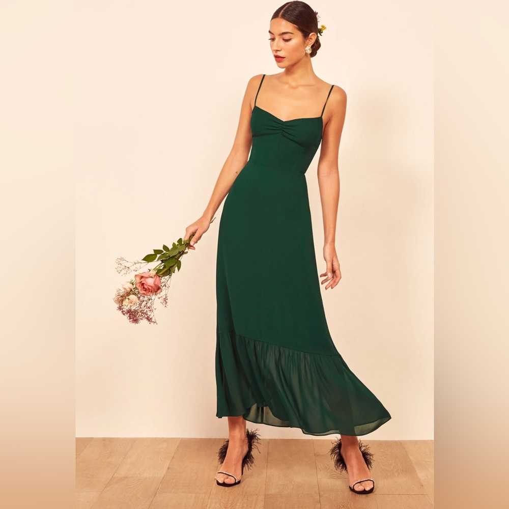NWT Reformation Emersyn emerald dress